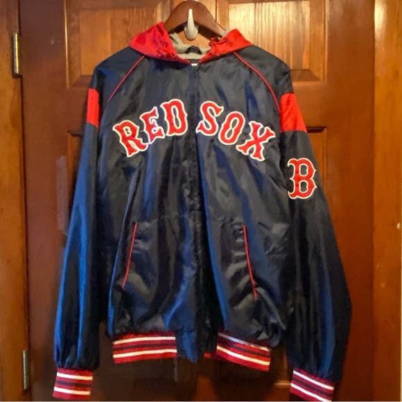 G-III Red Sox Navy and Red Lined Windbreaker Hooded Jacket Size - Picture 1 of 13